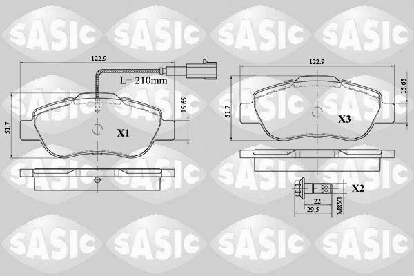 Sasic 6216085 - Комплект спирачно феродо, дискови спирачки vvparts.bg