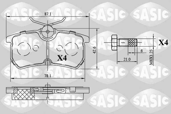 Sasic 6216083 - Комплект спирачно феродо, дискови спирачки vvparts.bg
