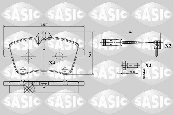 Sasic 6216034 - Комплект спирачно феродо, дискови спирачки vvparts.bg
