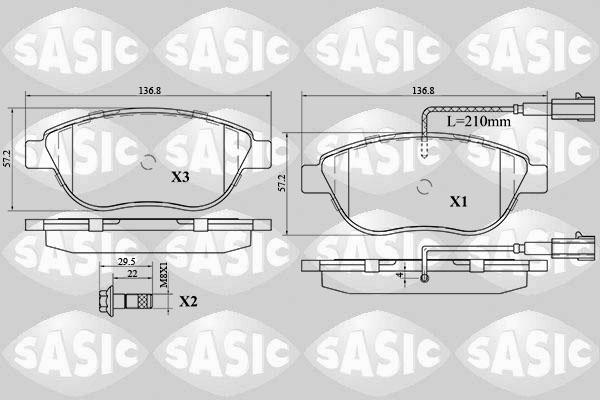 Sasic 6216030 - Комплект спирачно феродо, дискови спирачки vvparts.bg