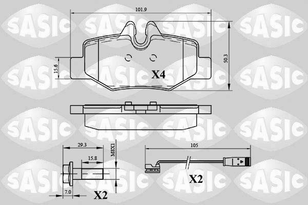 Sasic 6216033 - Комплект спирачно феродо, дискови спирачки vvparts.bg