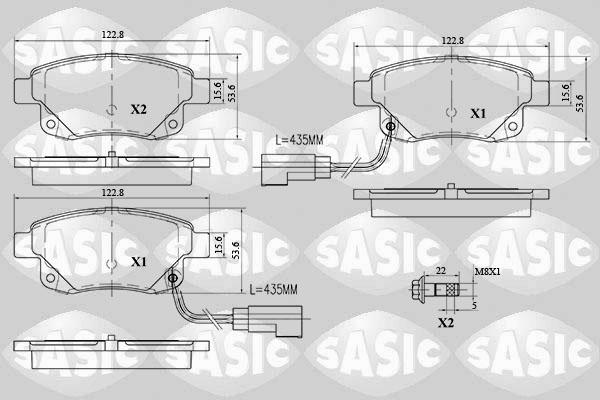 Sasic 6216032 - Комплект спирачно феродо, дискови спирачки vvparts.bg