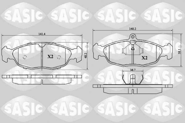 Sasic 6216029 - Комплект спирачно феродо, дискови спирачки vvparts.bg