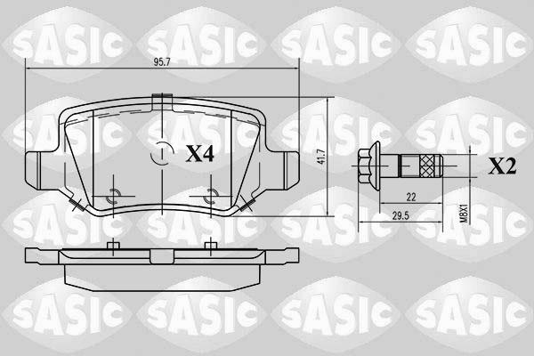 Sasic 6216021 - Комплект спирачно феродо, дискови спирачки vvparts.bg