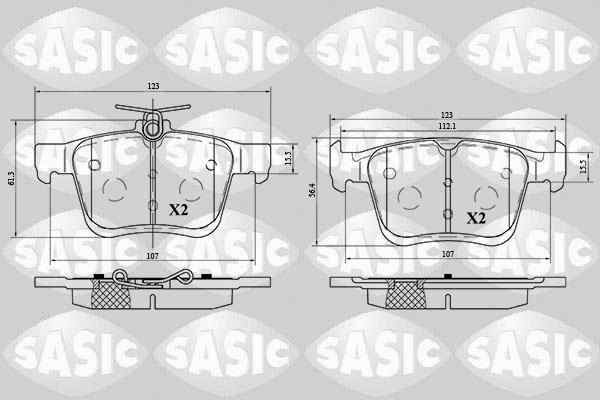 Sasic 6216075 - Комплект спирачно феродо, дискови спирачки vvparts.bg