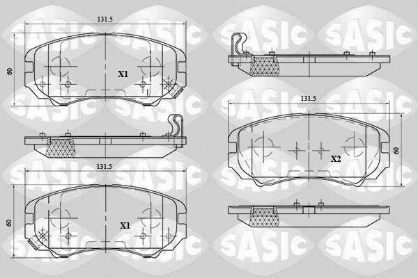 Sasic 6216071 - Комплект спирачно феродо, дискови спирачки vvparts.bg