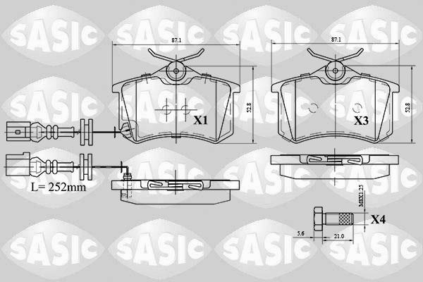 Sasic 6216077 - Комплект спирачно феродо, дискови спирачки vvparts.bg