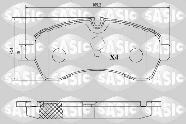 Sasic 6216199 - Комплект спирачно феродо, дискови спирачки vvparts.bg