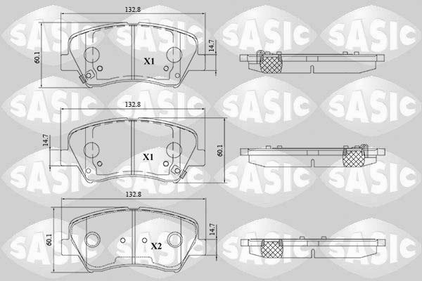 Sasic 6216195 - Комплект спирачно феродо, дискови спирачки vvparts.bg