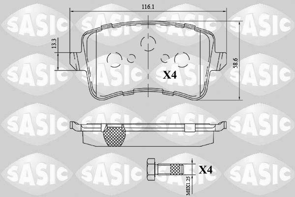 Sasic 6216159 - Комплект спирачно феродо, дискови спирачки vvparts.bg