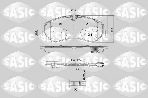 Sasic 6216155 - Комплект спирачно феродо, дискови спирачки vvparts.bg