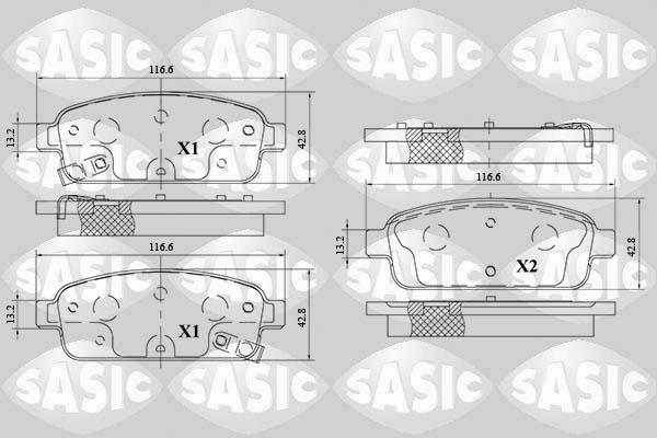 Sasic 6216153 - Комплект спирачно феродо, дискови спирачки vvparts.bg