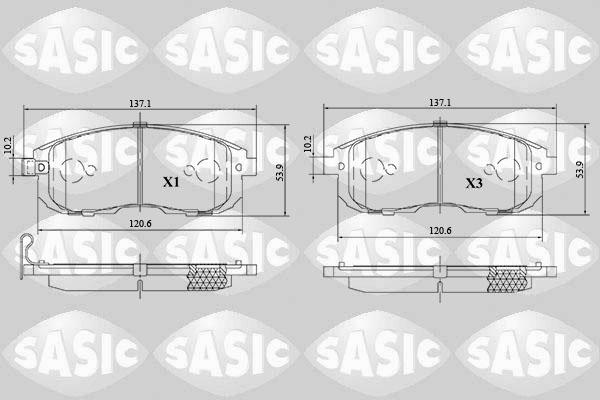 Sasic 6216167 - Комплект спирачно феродо, дискови спирачки vvparts.bg