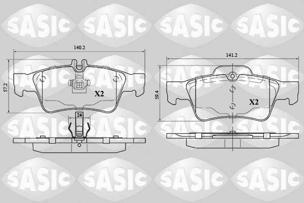 Sasic 6216105 - Комплект спирачно феродо, дискови спирачки vvparts.bg