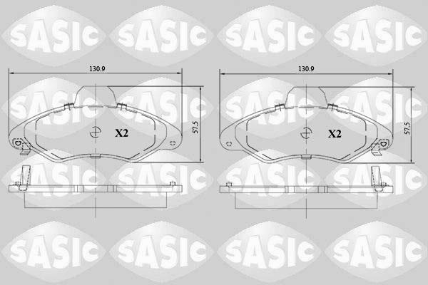 Sasic 6216111 - Комплект спирачно феродо, дискови спирачки vvparts.bg