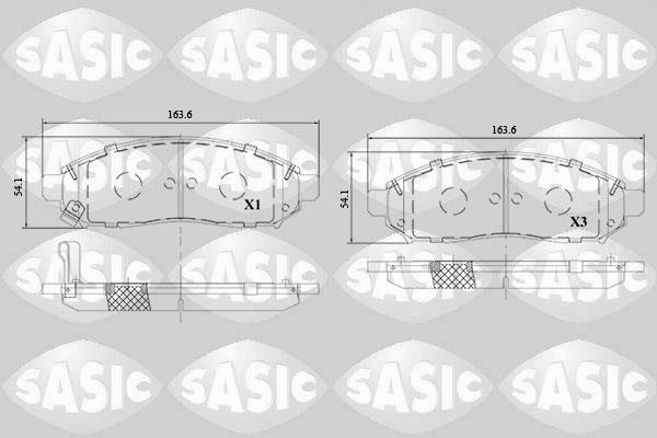 Sasic 6216118 - Комплект спирачно феродо, дискови спирачки vvparts.bg