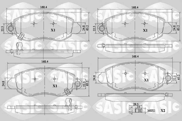 Sasic 6216112 - Комплект спирачно феродо, дискови спирачки vvparts.bg