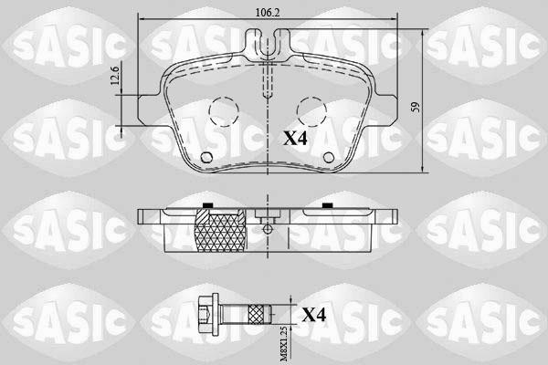 Sasic 6216184 - Комплект спирачно феродо, дискови спирачки vvparts.bg