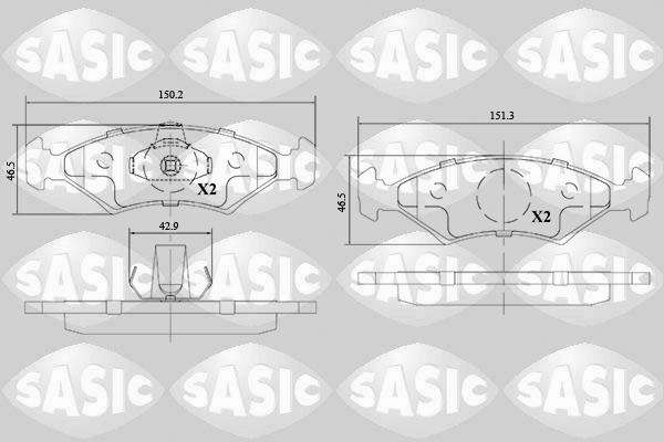 Sasic 6216130 - Комплект спирачно феродо, дискови спирачки vvparts.bg