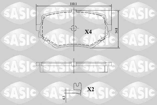 Sasic 6216123 - Комплект спирачно феродо, дискови спирачки vvparts.bg