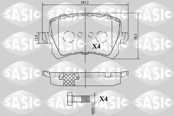 Sasic 6216172 - Комплект спирачно феродо, дискови спирачки vvparts.bg