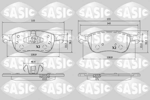 Sasic 6216205 - Комплект спирачно феродо, дискови спирачки vvparts.bg