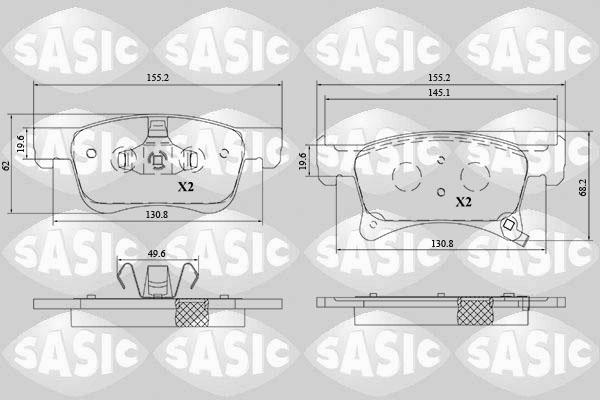 Sasic 6216210 - Комплект спирачно феродо, дискови спирачки vvparts.bg