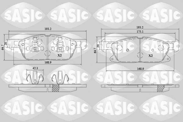 Sasic 6216211 - Комплект спирачно феродо, дискови спирачки vvparts.bg