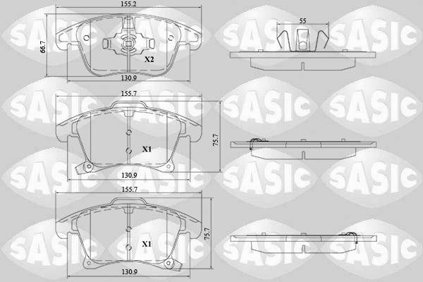 Sasic 6216212 - Комплект спирачно феродо, дискови спирачки vvparts.bg