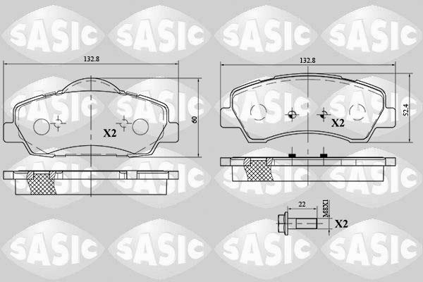 Sasic 6210049 - Комплект спирачно феродо, дискови спирачки vvparts.bg