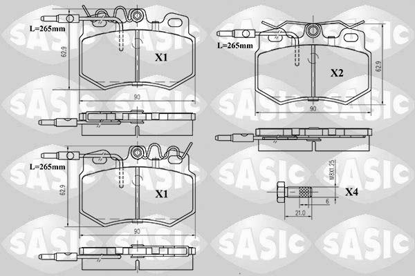 Sasic 6210042 - Комплект спирачно феродо, дискови спирачки vvparts.bg