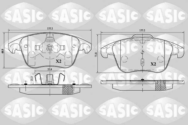 Sasic 6210054 - Комплект спирачно феродо, дискови спирачки vvparts.bg