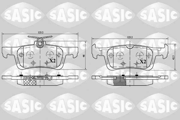 Sasic 6210052 - Комплект спирачно феродо, дискови спирачки vvparts.bg