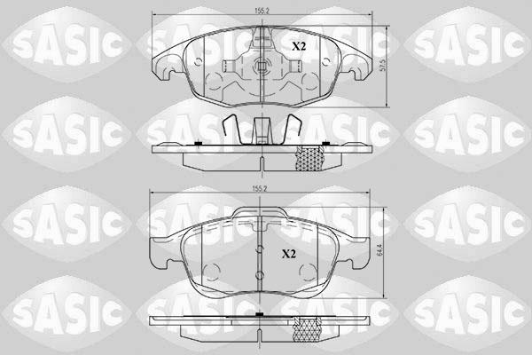 Sasic 6210009 - Комплект спирачно феродо, дискови спирачки vvparts.bg