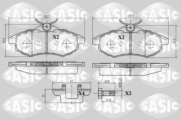 Sasic 6210004 - Комплект спирачно феродо, дискови спирачки vvparts.bg