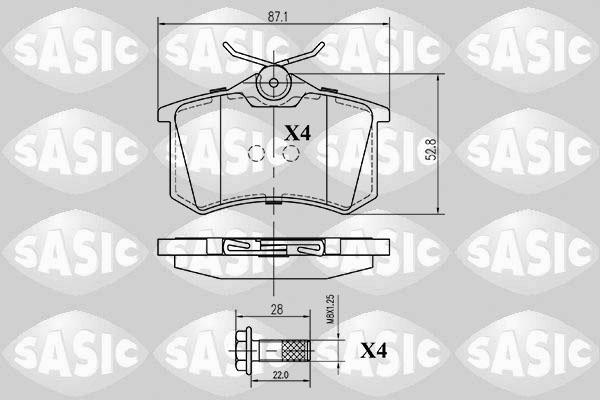 Sasic 6210001 - Комплект спирачно феродо, дискови спирачки vvparts.bg