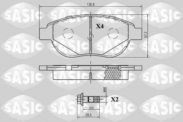 Sasic 6210008 - Комплект спирачно феродо, дискови спирачки vvparts.bg