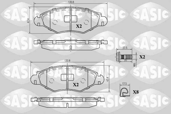 Sasic 6210002 - Комплект спирачно феродо, дискови спирачки vvparts.bg