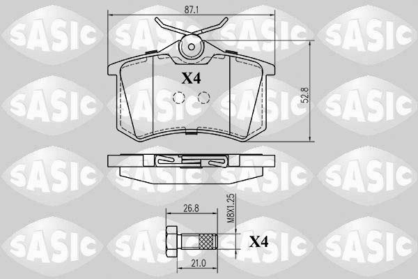 Sasic 6210014 - Комплект спирачно феродо, дискови спирачки vvparts.bg