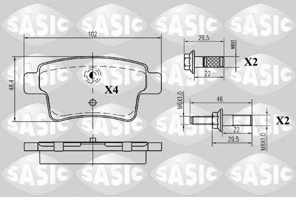 Sasic 6210018 - Комплект спирачно феродо, дискови спирачки vvparts.bg