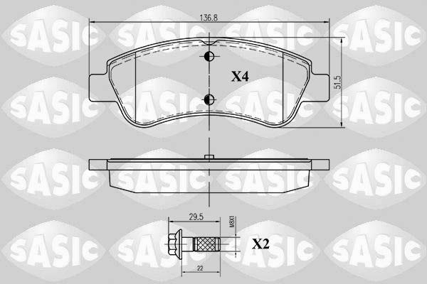 Sasic 6210012 - Комплект спирачно феродо, дискови спирачки vvparts.bg