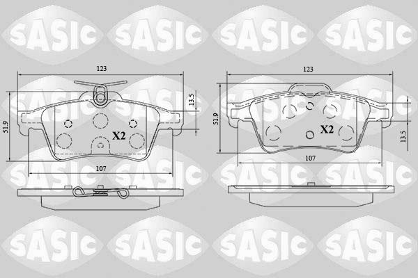 Sasic 6210088 - Комплект спирачно феродо, дискови спирачки vvparts.bg