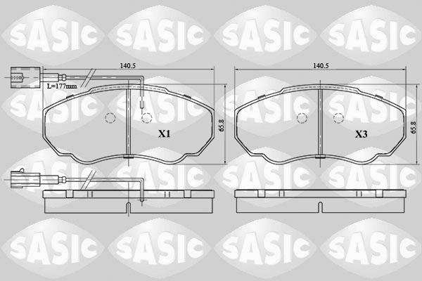 Sasic 6210036 - Комплект спирачно феродо, дискови спирачки vvparts.bg