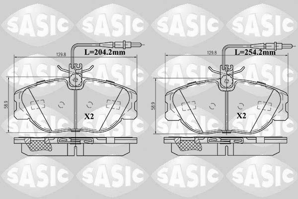 Sasic 6210028 - Комплект спирачно феродо, дискови спирачки vvparts.bg