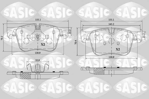 Sasic 6210077 - Комплект спирачно феродо, дискови спирачки vvparts.bg
