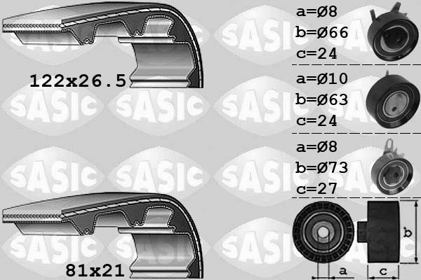 Sasic 1756043 - Комплект ангренажен ремък vvparts.bg