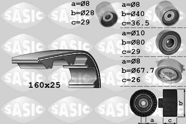 Sasic 1756059 - Комплект ангренажен ремък vvparts.bg