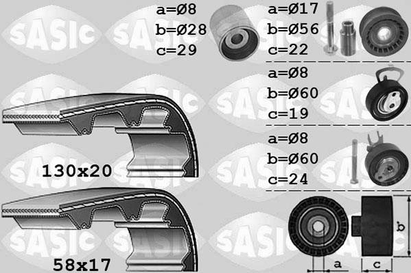 Sasic 1756050 - Комплект ангренажен ремък vvparts.bg