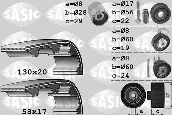 Sasic 1756051 - Комплект ангренажен ремък vvparts.bg