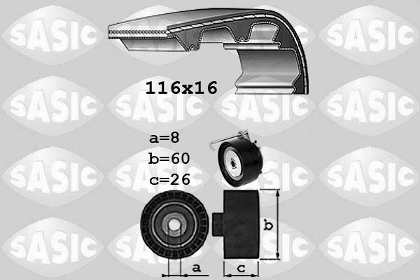 Sasic 1756089 - Комплект ангренажен ремък vvparts.bg